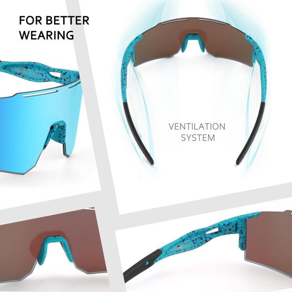 Ukoly Lentes de sol polarizados para ciclismo con 3 micas intercambiables, lentes deportivos y para béisbol para hombres y mujeres - Image 42