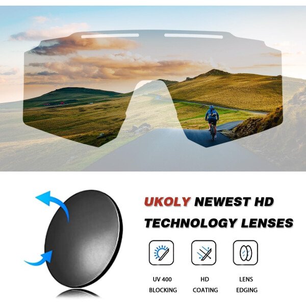 Ukoly Lentes de sol polarizados para ciclismo con 3 micas intercambiables, lentes deportivos y para béisbol para hombres y mujeres - Image 46