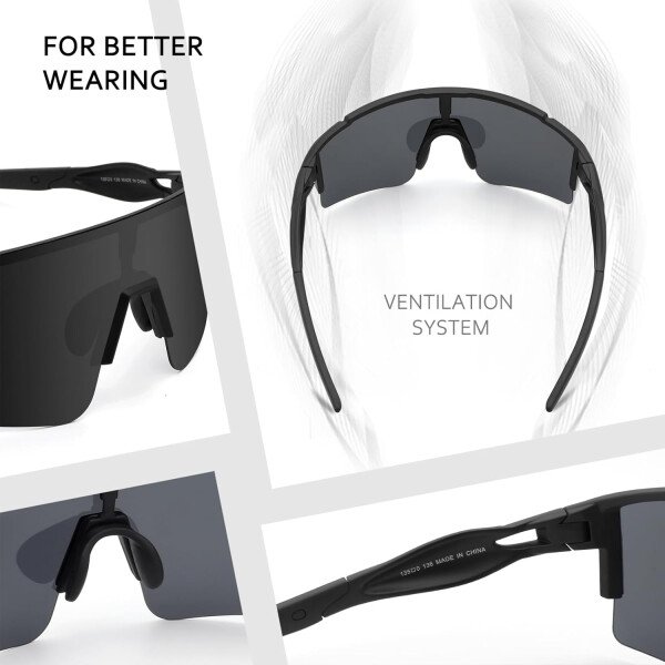 Ukoly Lentes de sol polarizados para ciclismo con 3 micas intercambiables, lentes deportivos y para béisbol para hombres y mujeres - Image 58