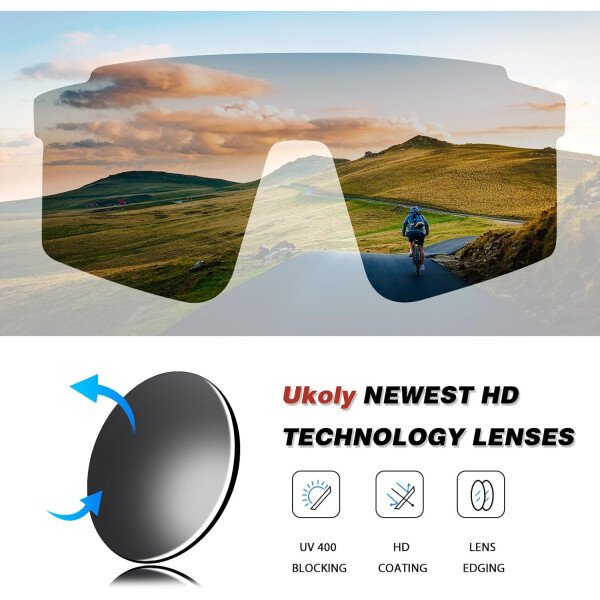 Ukoly Lentes de sol polarizados para ciclismo con 3 micas intercambiables, lentes deportivos y para béisbol para hombres y mujeres - Image 59