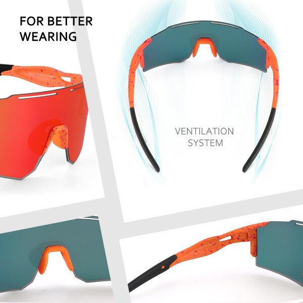 Ukoly Lentes de sol polarizados para ciclismo con 3 micas intercambiables, lentes deportivos y para béisbol para hombres y mujeres - Image 68