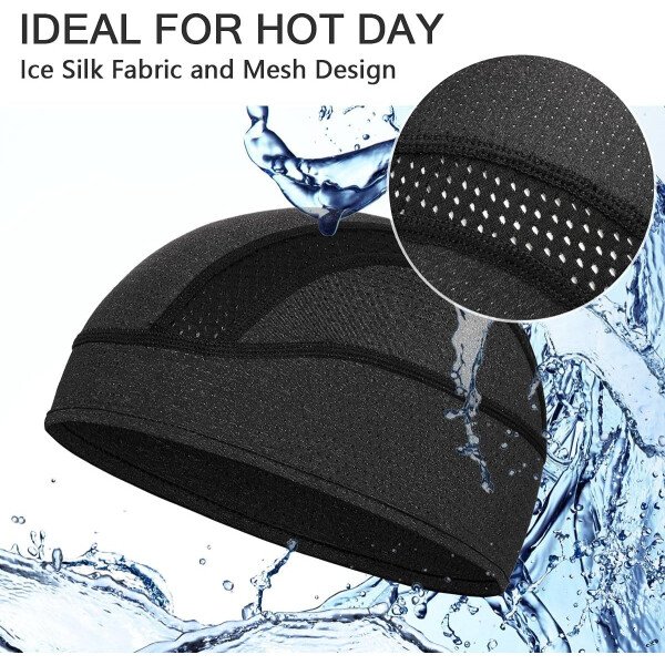 Gorro con forro para casco de calavera, malla de enfriamiento para hombres y mujeres, se adapta debajo de los cascos - Imagen 2
