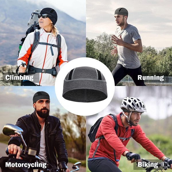 Gorro con forro para casco de calavera, malla de enfriamiento para hombres y mujeres, se adapta debajo de los cascos - Imagen 6