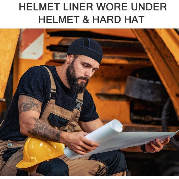 Gorro con forro para casco de calavera, malla de enfriamiento para hombres y mujeres, se adapta debajo de los cascos - Imagen 7