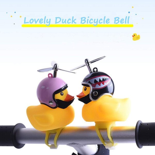 NEKRASH Campana de bicicleta de pato, accesorios de bicicleta de pato de goma con luz LED, lindos cuernos de hélice para manillar de bicicleta para niños pequeños, adultos, deportes al aire libre - Image 2