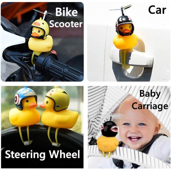 NEKRASH Campana de bicicleta de pato, accesorios de bicicleta de pato de goma con luz LED, lindos cuernos de hélice para manillar de bicicleta para niños pequeños, adultos, deportes al aire libre - Image 7