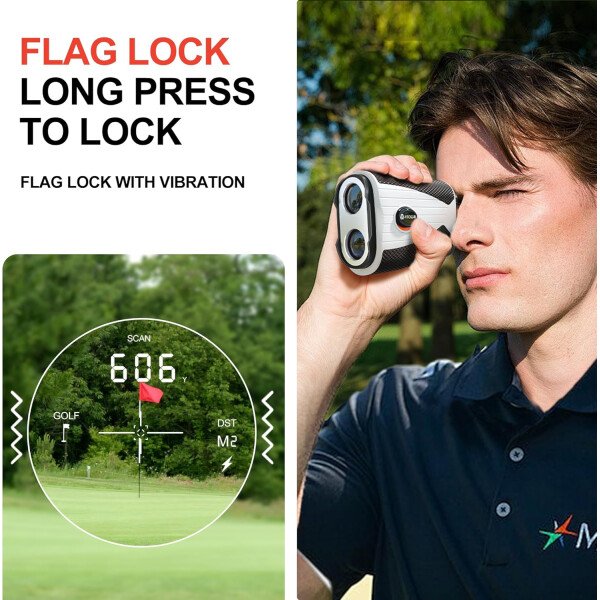 Golf Rangefinder with Slope, 1200 Yards Laser Range Finder for Golfer, 7X Magnification Range Finder Rechargeable Golf Accessories for Men, Flag Pole Locking Vibration - Image 2
