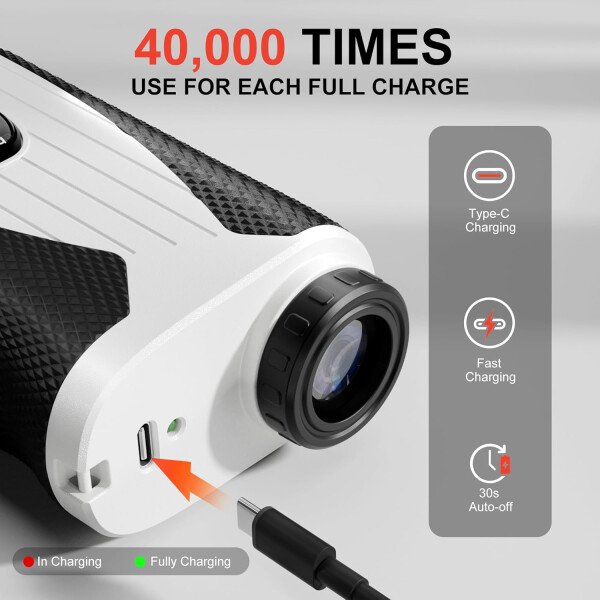 Golf Rangefinder with Slope, 1200 Yards Laser Range Finder for Golfer, 7X Magnification Range Finder Rechargeable Golf Accessories for Men, Flag Pole Locking Vibration - Image 6