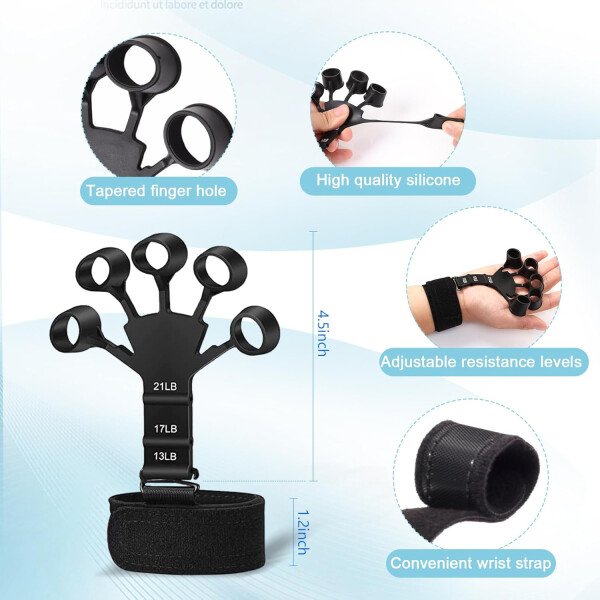 Kit de entrenamiento de fuerza de agarre de 10 piezas, fortalecedor de agarre de mano, fortalecedor de antebrazo, fortalecedor de dedos, ejercitador de dedos, pelota de alivio de estrés, anillo de - Image 4