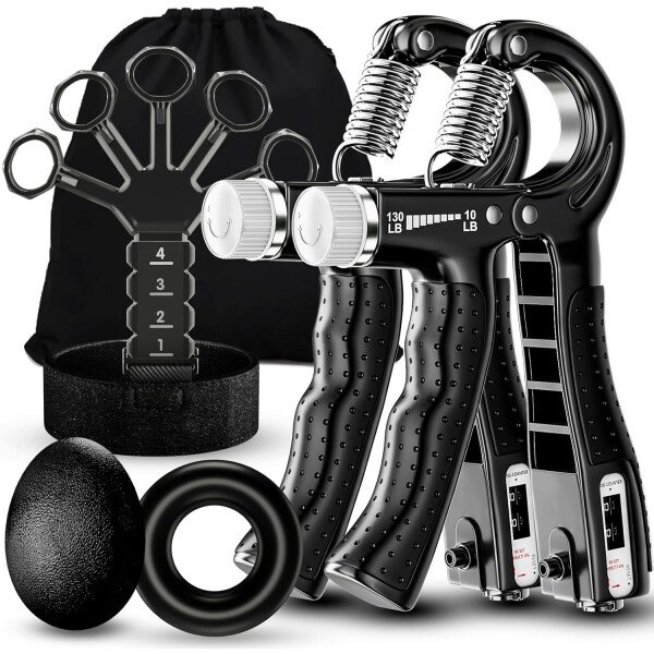 Entrenador de fuerza de agarre (paquete de 5) con ejercitador de dedos, fortalecedor de agarre de mano, estirador de dedos, anillo de agarre y bola de alivio de estrés para construcción - Image 13