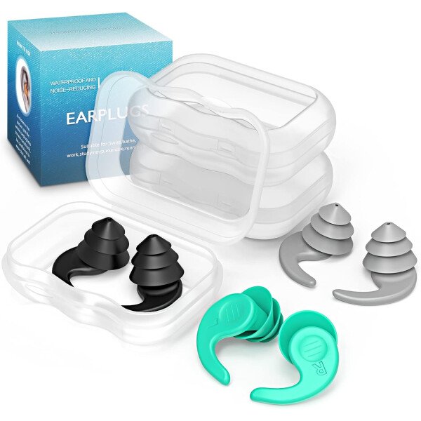 Tapones para los oídos de natación para adultos, 3 pares impermeables y reutilizables de silicona para natación, surf, esnórquel, ducha y piscina de agua, playa, océano (adultos y adolescentes mayores - Image 9