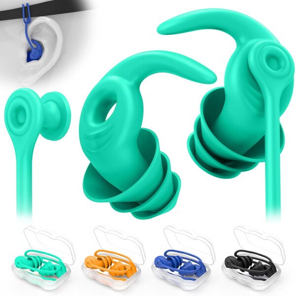 Tapones para los oídos de natación para adultos, 3 pares impermeables y reutilizables de silicona para natación, surf, esnórquel, ducha y piscina de agua, playa, océano (adultos y adolescentes mayores - Image 20