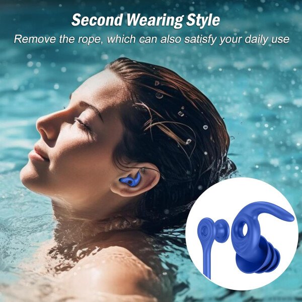 Tapones para los oídos de natación para adultos, 3 pares impermeables y reutilizables de silicona para natación, surf, esnórquel, ducha y piscina de agua, playa, océano (adultos y adolescentes mayores - Image 23