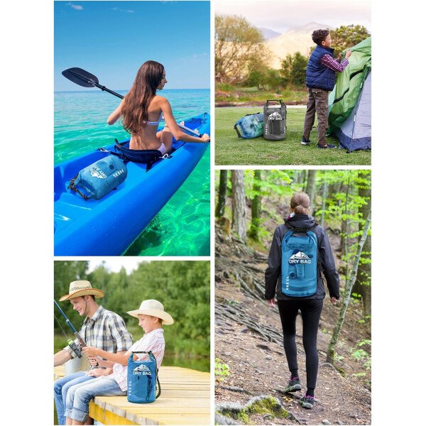 HEETA - Bolsa seca de 5L/10L/20L/30L/40L, parte superior enrollable, maleta ligera con funda para teléfono, ideal para natación, navegación, canotaje, campamento y playa, unisex - Imagen 6