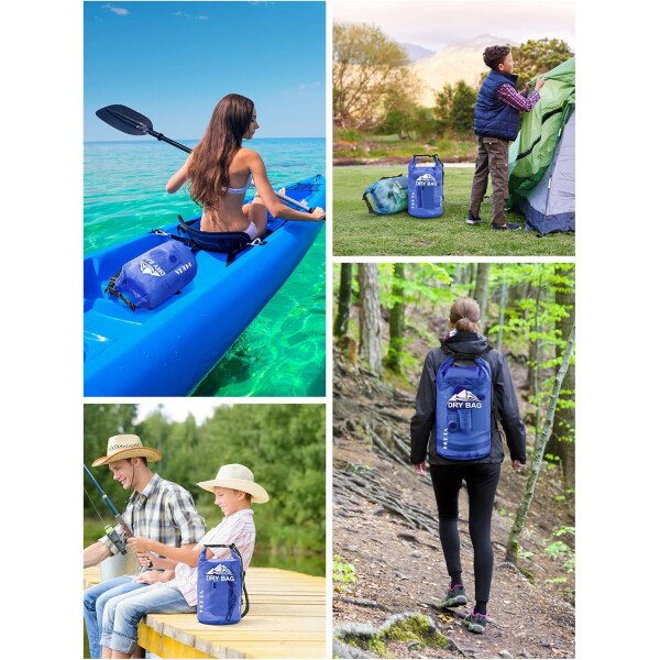 HEETA - Bolsa seca de 5L/10L/20L/30L/40L, parte superior enrollable, maleta ligera con funda para teléfono, ideal para natación, navegación, canotaje, campamento y playa, unisex - Imagen 13