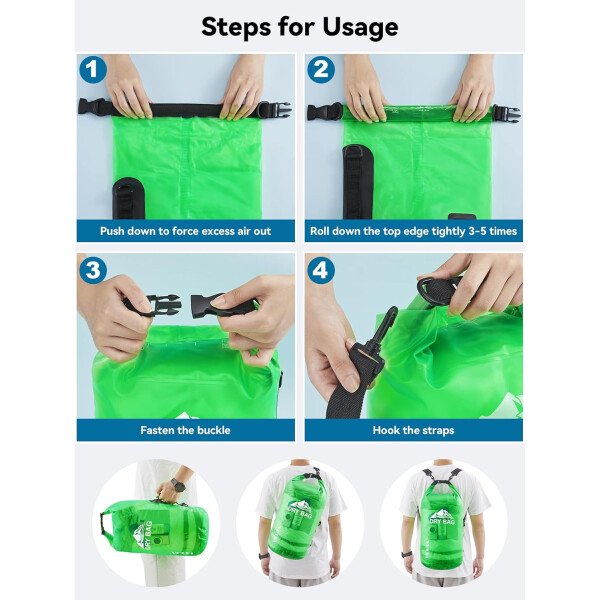 HEETA - Bolsa seca de 5L/10L/20L/30L/40L, parte superior enrollable, maleta ligera con funda para teléfono, ideal para natación, navegación, canotaje, campamento y playa, unisex - Imagen 19