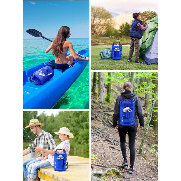 HEETA - Bolsa seca de 5L/10L/20L/30L/40L, parte superior enrollable, maleta ligera con funda para teléfono, ideal para natación, navegación, canotaje, campamento y playa, unisex - Imagen 27