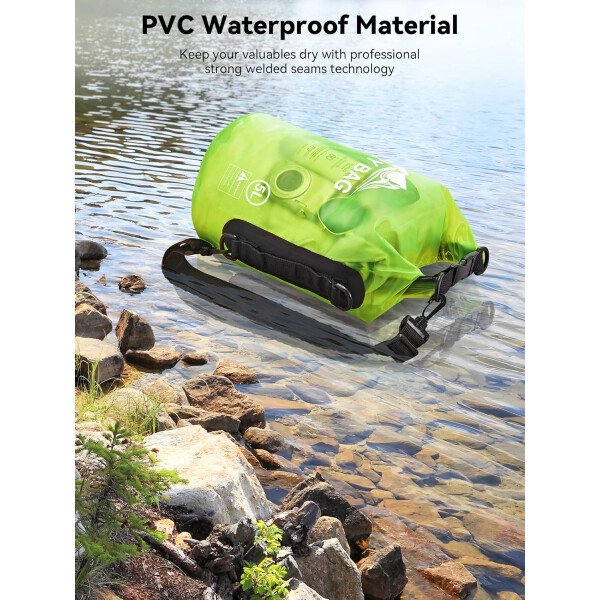 HEETA - Bolsa seca de 5L/10L/20L/30L/40L, parte superior enrollable, maleta ligera con funda para teléfono, ideal para natación, navegación, canotaje, campamento y playa, unisex - Imagen 31