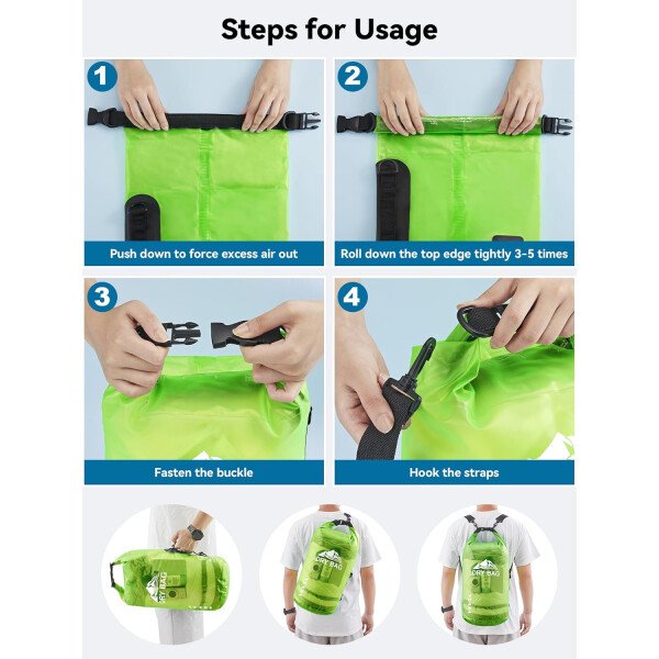 HEETA - Bolsa seca de 5L/10L/20L/30L/40L, parte superior enrollable, maleta ligera con funda para teléfono, ideal para natación, navegación, canotaje, campamento y playa, unisex - Imagen 33