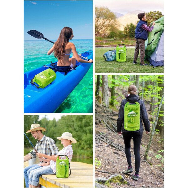 HEETA - Bolsa seca de 5L/10L/20L/30L/40L, parte superior enrollable, maleta ligera con funda para teléfono, ideal para natación, navegación, canotaje, campamento y playa, unisex - Imagen 34