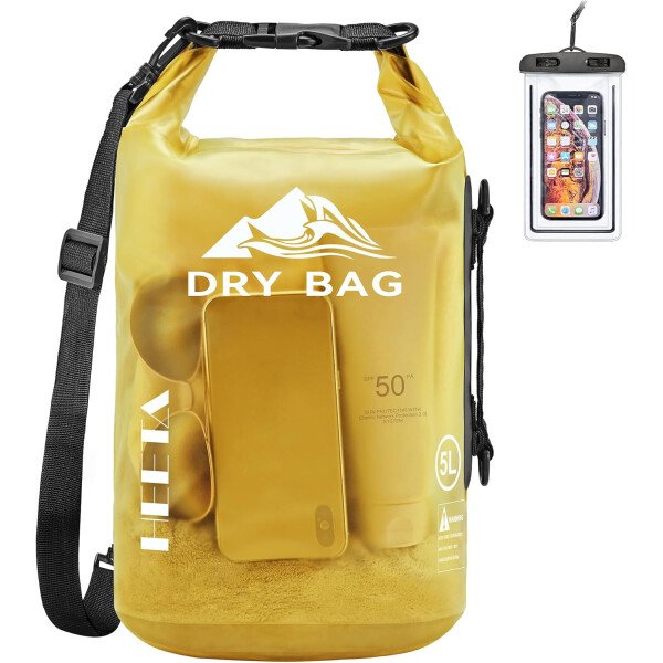 HEETA - Bolsa seca de 5L/10L/20L/30L/40L, parte superior enrollable, maleta ligera con funda para teléfono, ideal para natación, navegación, canotaje, campamento y playa, unisex - Imagen 43