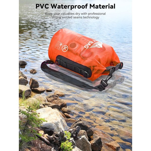 HEETA - Bolsa seca de 5L/10L/20L/30L/40L, parte superior enrollable, maleta ligera con funda para teléfono, ideal para natación, navegación, canotaje, campamento y playa, unisex - Imagen 60