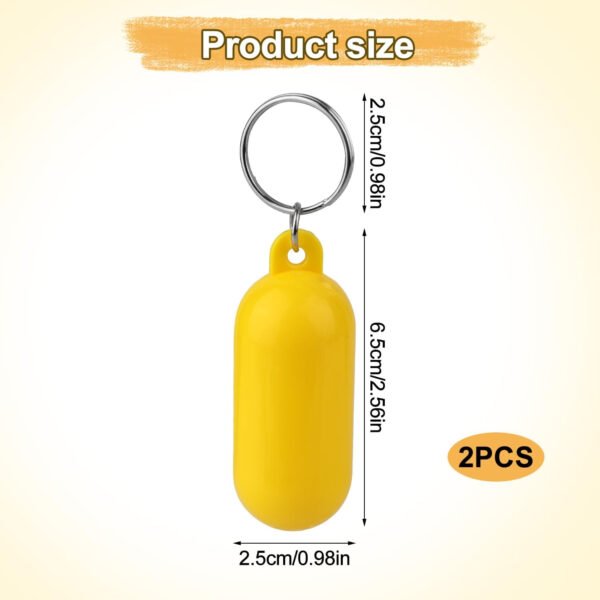 2 llaveros flotantes de barco, 2.56 x 0.98 pulgadas, llavero flotante de plástico de forma ovalada, accesorio de deportes acuáticos para navegación, surf, remo, pesca, deportes al aire libre, - Imagen 2