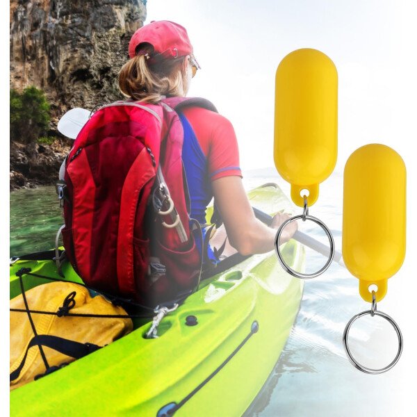 2 llaveros flotantes de barco, 2.56 x 0.98 pulgadas, llavero flotante de plástico de forma ovalada, accesorio de deportes acuáticos para navegación, surf, remo, pesca, deportes al aire libre, - Imagen 5