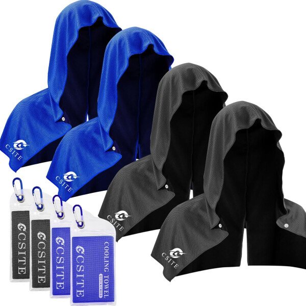 Paquete de 3 toallas refrescantes con capucha para cuello y cara, protección solar UPF 50 y enfriamiento instantáneo, toallas de hielo para climas cálidos, toalla suave y transpirable para - Image 9