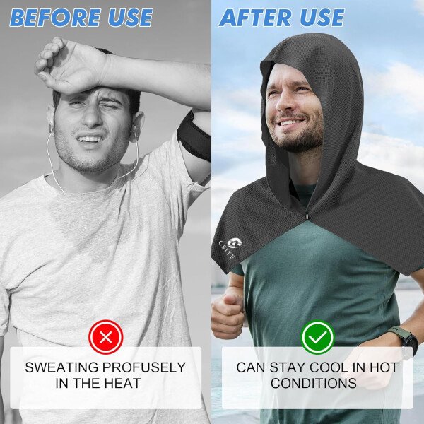 Paquete de 3 toallas refrescantes con capucha para cuello y cara, protección solar UPF 50 y enfriamiento instantáneo, toallas de hielo para climas cálidos, toalla suave y transpirable para - Image 22