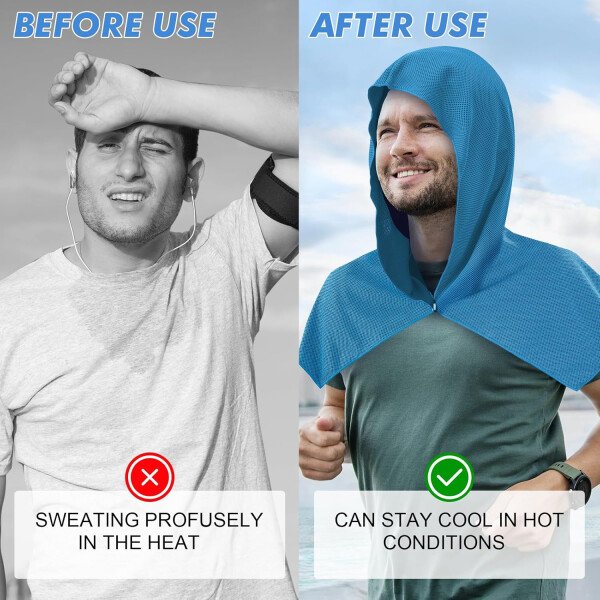 Paquete de 3 toallas refrescantes con capucha para cuello y cara, protección solar UPF 50 y enfriamiento instantáneo, toallas de hielo para climas cálidos, toalla suave y transpirable para - Image 29