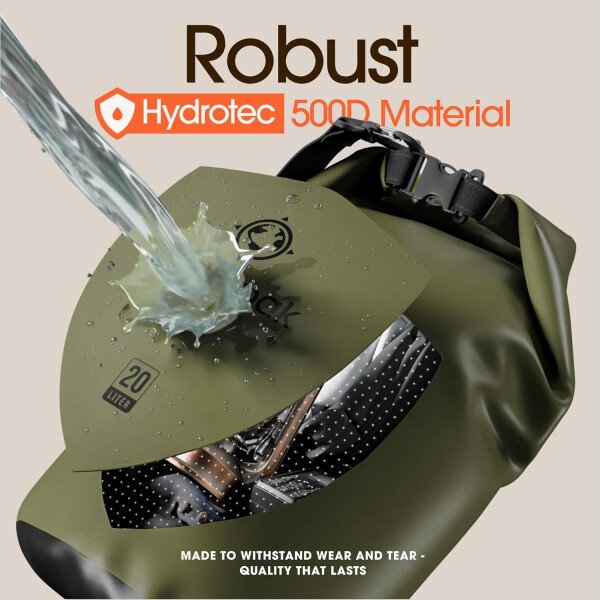 Earth Pak - Bolsa seca impermeable, mochila enrollable mantiene el equipo seco para kayak con funda impermeable para teléfono - Imagen 13
