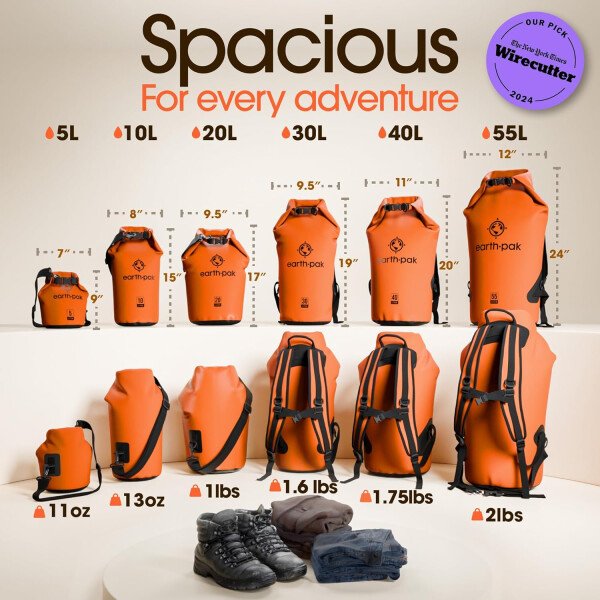 Earth Pak - Bolsa seca impermeable, mochila enrollable mantiene el equipo seco para kayak con funda impermeable para teléfono - Imagen 21