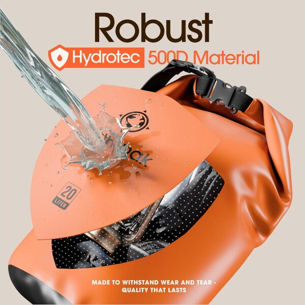 Earth Pak - Bolsa seca impermeable, mochila enrollable mantiene el equipo seco para kayak con funda impermeable para teléfono - Imagen 23