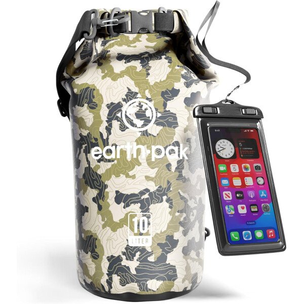 Earth Pak - Bolsa seca impermeable, mochila enrollable mantiene el equipo seco para kayak con funda impermeable para teléfono - Imagen 25