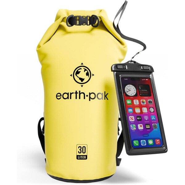 Earth Pak - Bolsa seca impermeable, mochila enrollable mantiene el equipo seco para kayak con funda impermeable para teléfono - Imagen 36