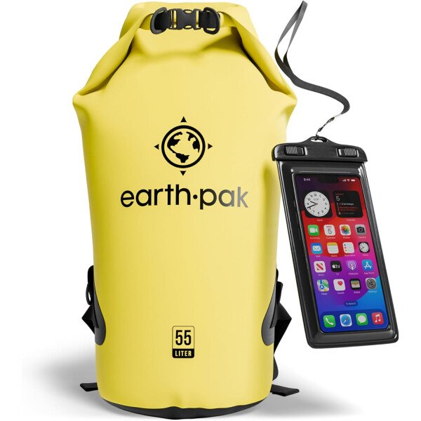 Earth Pak - Bolsa seca impermeable, mochila enrollable mantiene el equipo seco para kayak con funda impermeable para teléfono - Imagen 59