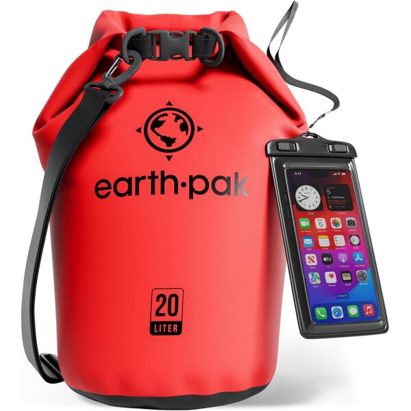 Earth Pak - Bolsa seca impermeable, mochila enrollable mantiene el equipo seco para kayak con funda impermeable para teléfono - Imagen 64