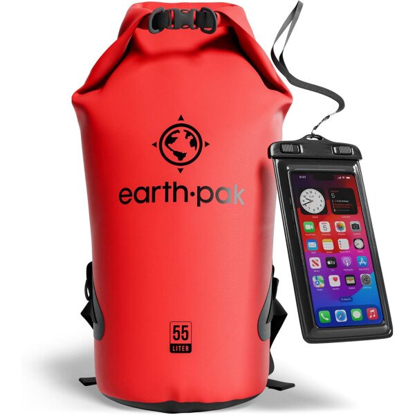 Earth Pak - Bolsa seca impermeable, mochila enrollable mantiene el equipo seco para kayak con funda impermeable para teléfono - Imagen 68