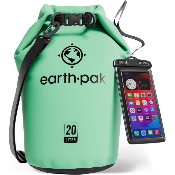Earth Pak - Bolsa seca impermeable, mochila enrollable mantiene el equipo seco para kayak con funda impermeable para teléfono - Imagen 87