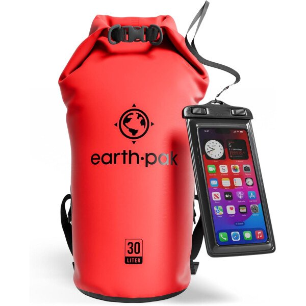 Earth Pak - Bolsa seca impermeable, mochila enrollable mantiene el equipo seco para kayak con funda impermeable para teléfono - Imagen 95