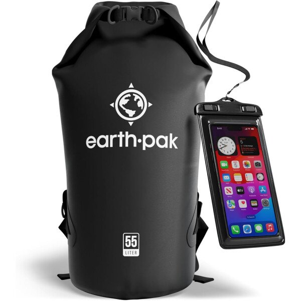 Earth Pak - Bolsa seca impermeable, mochila enrollable mantiene el equipo seco para kayak con funda impermeable para teléfono - Imagen 97