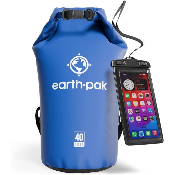 Earth Pak - Bolsa seca impermeable, mochila enrollable mantiene el equipo seco para kayak con funda impermeable para teléfono - Imagen 100