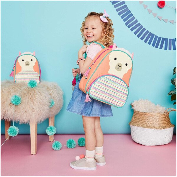 Skip Hop - Mochila para preescolar, colección Zoo, para niños pequeños de 3 a 4 años, diseño de llama - Imagen 4