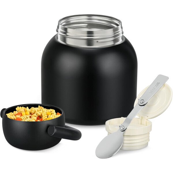 Termo de 17 onzas para comida caliente para niños, tarro de comida aislado con cuchara, recipiente térmico para almuerzo de comida caliente, caja de almuerzo de acero inoxidable de boca ancha - Imagen 7