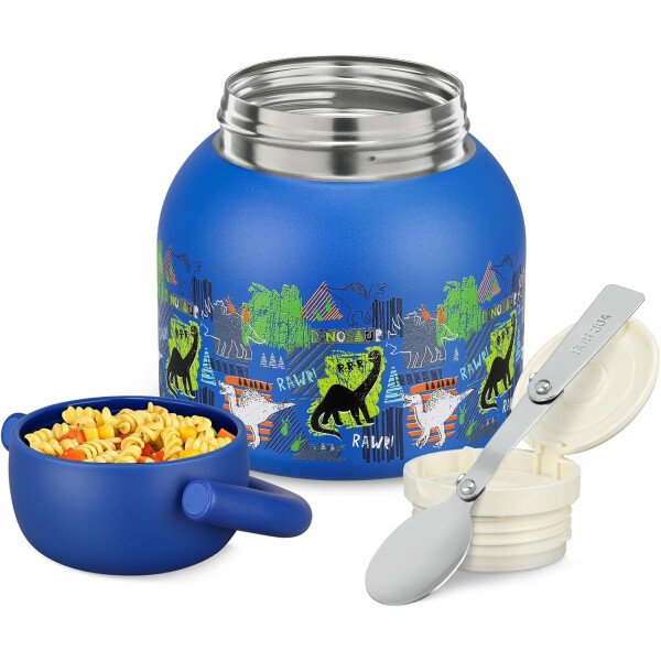 Termo de 17 onzas para comida caliente para niños, tarro de comida aislado con cuchara, recipiente térmico para almuerzo de comida caliente, caja de almuerzo de acero inoxidable de boca ancha - Imagen 12