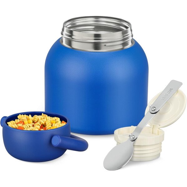 Termo de 17 onzas para comida caliente para niños, tarro de comida aislado con cuchara, recipiente térmico para almuerzo de comida caliente, caja de almuerzo de acero inoxidable de boca ancha - Imagen 18