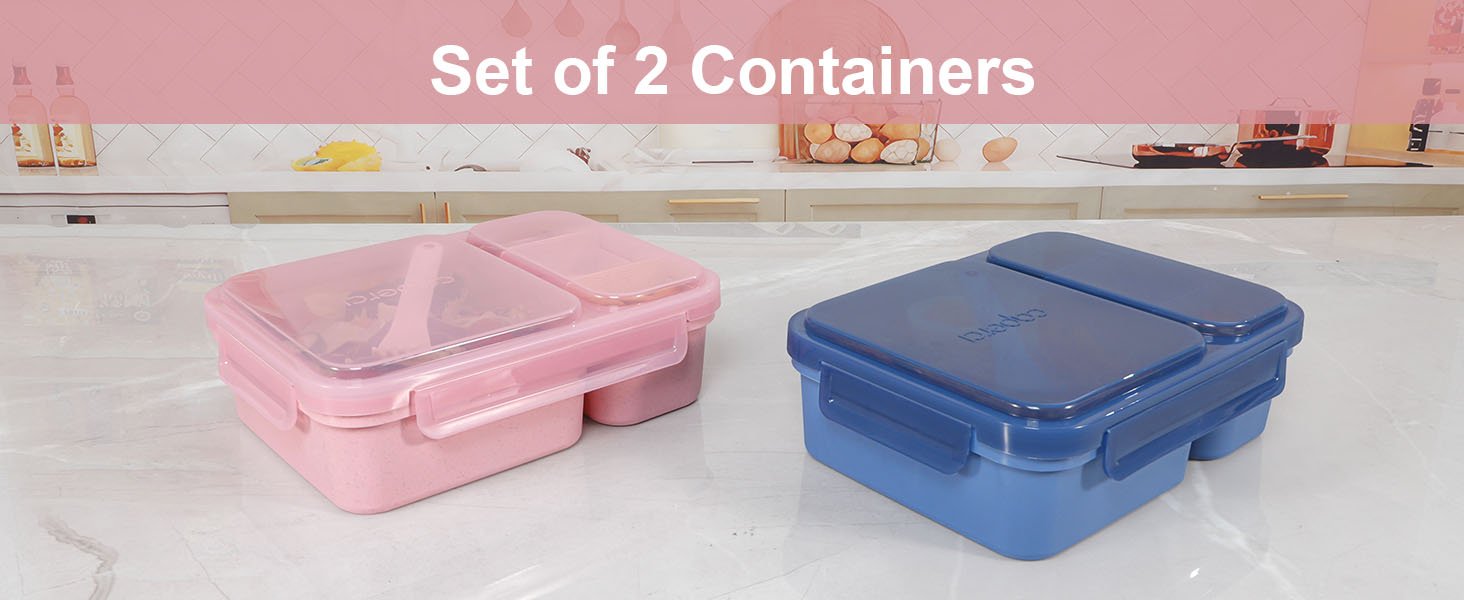 Caperci All-In-One Salad Container Bento Lunch Box Set for Adults