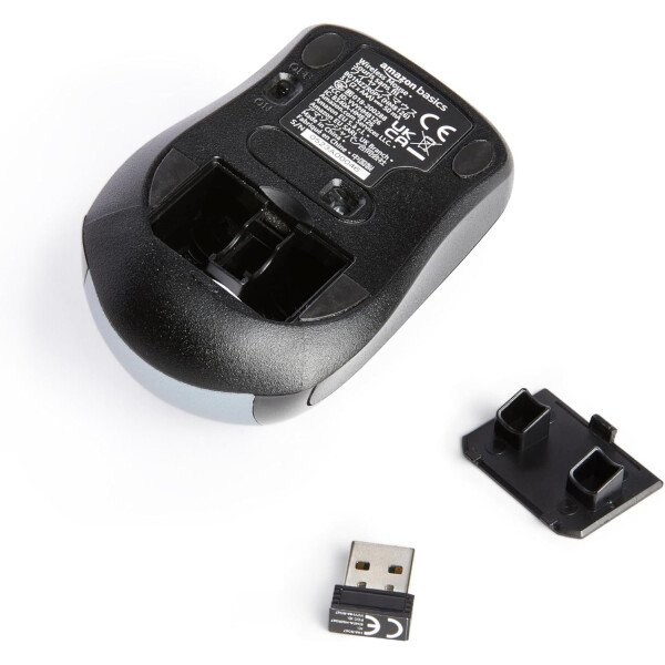 Amazon Basics Ratón óptico inalámbrico para computadora de 2,4 GHz con receptor nano USB, negro - Imagen 16