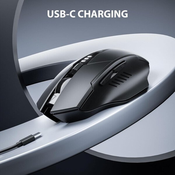 inphic mouse inalámbrico recargable, silencioso, mini mouse óptico ultrafino 1600 DPI para notebook, PC, laptop, computadora, MacBook (plateado), Plateado - Imagen 14